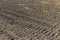 A plowed field with fertile soil for agricultural activities