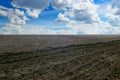 Plowed field and sky Royalty Free Stock Photo