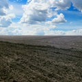 Plowed field and sky Royalty Free Stock Photo