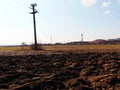 Plowed field in the spring