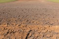 Plowed field in spring time, farm soil background Royalty Free Stock Photo