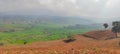 Plowed hillside - stock photo