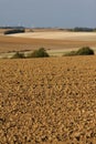 Plowed land in the aisne Royalty Free Stock Photo