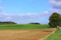 Plowed land in the aisne Royalty Free Stock Photo