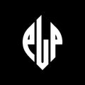 PLP circle letter logo design with circle and ellipse shape. PLP ellipse letters with typographic style. The three initials form a Royalty Free Stock Photo