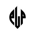 PLP circle letter logo design with circle and ellipse shape. PLP ellipse letters with typographic style. The three initials form a Royalty Free Stock Photo