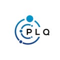 PLQ letter technology logo design on white background. PLQ creative initials letter IT logo concept. PLQ letter design