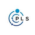 PLS letter technology logo design on white background. PLS creative initials letter IT logo concept. PLS letter design