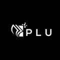 PLU credit repair accounting logo design on BLACK background. PLU creative initials Growth graph letter logo concept. PLU business