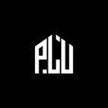PLU letter logo design on BLACK background. PLU creative initials letter logo concept. PLU letter design