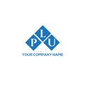 PLU letter logo design on WHITE background. PLU creative initials letter logo concept.