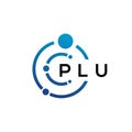 PLU letter technology logo design on white background. PLU creative initials letter IT logo concept. PLU letter design