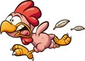 Plucked cartoon chicken running scared Royalty Free Stock Photo