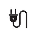 Plug - black icon on white background vector illustration for website, mobile application, presentation, infographic. Electric