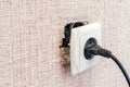 Plug in a broken outlet, risk of electric shock