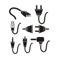 Plug cable icons sets