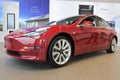 The plug-in electric car Tesla Model 3