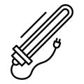 Plug electric heater icon, outline style