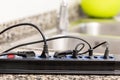 plug in an electrical socket on a worktop at kitchen Royalty Free Stock Photo