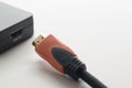 Plug in HDMI cable of device Royalty Free Stock Photo