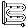 Plug heating pipe icon, outline style Royalty Free Stock Photo