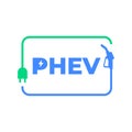 Plug-in hybrid electric vehicles PHEV logo. Royalty Free Stock Photo