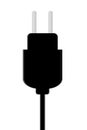 A plug input to the socket for electronics black