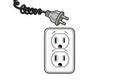 Plug inserted into electrical outlet Royalty Free Stock Photo