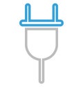 Plug Isolated Line With Color Vector Icon Editable Royalty Free Stock Photo
