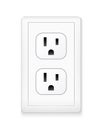 Plug socket B japan usa mexico. Power socket wall plate outlet canada isolated. Royalty Free Stock Photo