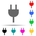 plug socket multi color style icon. Simple thin line, outline vector of web icons for ui and ux, website or mobile application Royalty Free Stock Photo