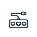 plug and socket vector icon. plug and socket editable stroke. plug and socket linear symbol for use on web and mobile apps, logo, Royalty Free Stock Photo