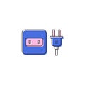 Plug socket vector icon symbol isolated on white background