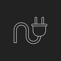 Plug vector icon in line style. Power wire cable flat illustration Royalty Free Stock Photo