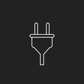 Plug vector icon in line style. Power wire cable flat illustration Royalty Free Stock Photo