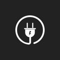 Plug vector icon. Power wire cable flat illustration