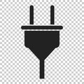 Plug vector icon. Power wire cable flat illustration Royalty Free Stock Photo