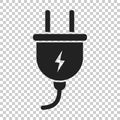 Plug vector icon. Power wire cable flat illustration Royalty Free Stock Photo