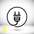 Plug vector icon stock vector illustration flat design