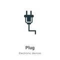 Plug vector icon on white background. Flat vector plug icon symbol sign from modern electronic devices collection for mobile Royalty Free Stock Photo