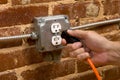 Plugging in an Extension cord Royalty Free Stock Photo