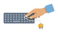 Plugging USB into Keyboard, Connectivity Icon, vector design Generative AI Royalty Free Stock Photo