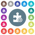 Plugin settings flat white icons on round color backgrounds