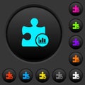 Plugin statistics dark push buttons with color icons
