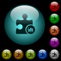 Plugin statistics icons in color illuminated glass buttons