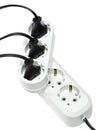 Plugs in electric socket. Isolated Royalty Free Stock Photo