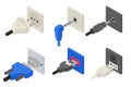 Plugs icons, isometric 3d vector Royalty Free Stock Photo