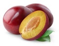 Isolated red plums Royalty Free Stock Photo