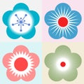 Plum blossom flower pattern symbol Royalty Free Stock Photo