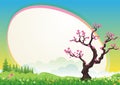 Plum blossom tree. with beautiful landscape Royalty Free Stock Photo